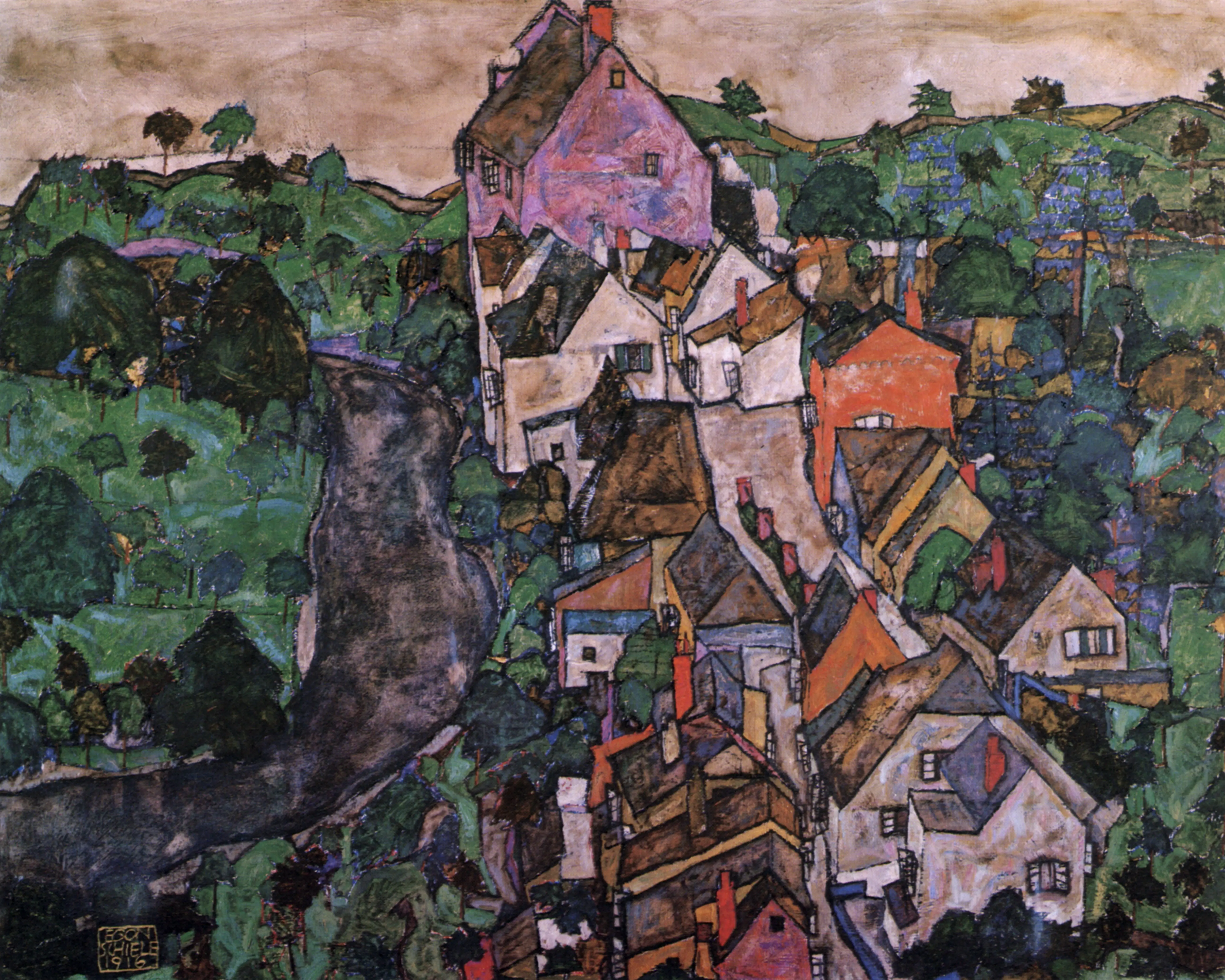 Krumau Landscape, 2024 — Óleo sobre lienzo